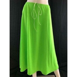 ZYA Women's Skirt Color Green Fluo Midi A-Line 10